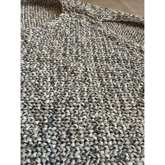 LOU&GRAY WOMAN'S Gray Grey SWEATER‎ 3/4 SLEEVE BOAT NECK CROCHET SIZE Medium - Picture 3 of 10